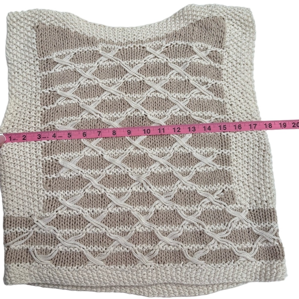 Hand-Knit Linen Cotton Sweater Large Jennifer Reed  Coastal Vintage Style - Picture 5 of 7